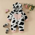 thumbnail image 2 of Atogsazn Newborn Boys Girls Fuzzy Jumpsuits Infant Baby Plush Zip Up Long Sleeve Hooded Romper Bodysuits Winter Warm Clothes B-White 12-18 Months on Clearance, 2 of 8
