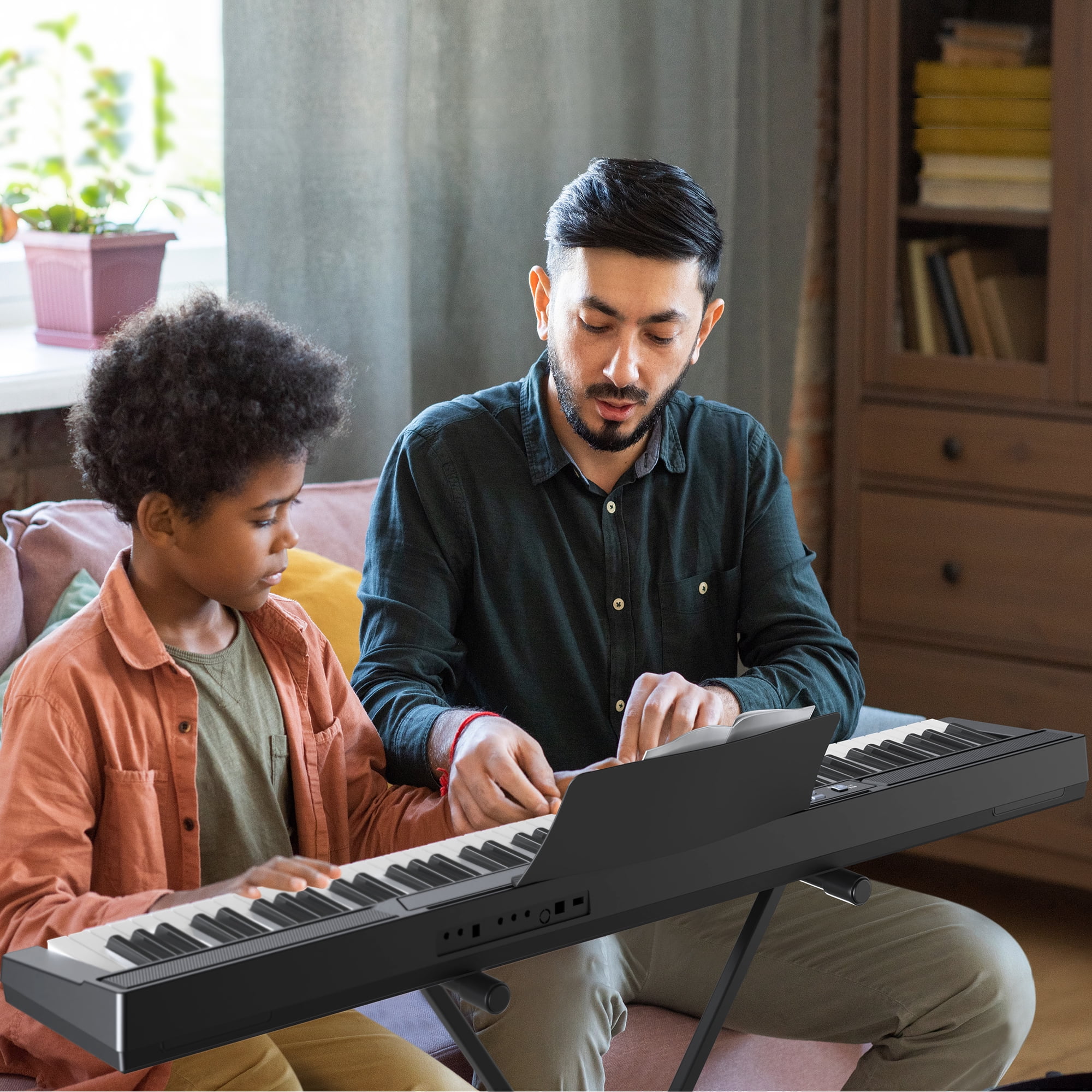 SUGIFT 88 Key Digital Piano Keyboard Semi-Weighted Piano Keyboard 88 Keys with Bluetooth, Piano Pedal, Stand, Carrying Case, and Headphones