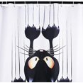 thumbnail image 2 of rideau De Douche Auto - Assembl (chat Noir, 150x180), Motif De Chat Humoristique, Impermable L'eau Et La Moisissure, Salle De Bain Avec Crochet, 2 of 5