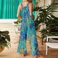 thumbnail image 4 of Summer Floral Print Boho Overalls for Women 2026 Plus Size Wide Leg Jumpsuit Pants Rompers with Pockets 5XL, 4 of 4