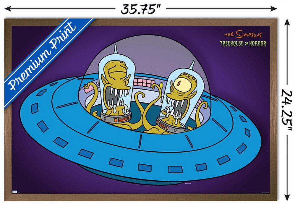 The Simpsons: Treehouse of Horror - Kang and Kodos Wall Poster, 22.375" x 34", Framed
