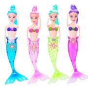 Nokiwiqis Waterproof LED Light Swimming Mermaid Doll Kid Girls Toy Bath Spa Swimming Pool Color Random