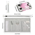 thumbnail image 3 of JIALIOU Nylon Trifold Card Wallet with ID Window Zipper Pocket for Men Women Teen Pink Heart on Checkered, 3 of 7