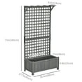 thumbnail image 3 of Outsunny Wood Planter with Trellis, Privacy Screen Raised Garden Bed, Grey, 3 of 9