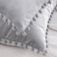 thumbnail image 4 of Phantoscope Pom Pom Velvet Series Decorative Throw Pillow, 22" x 22", Grey, 2 Pack, 4 of 7