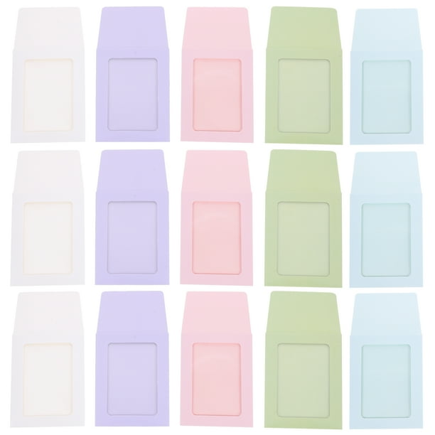 KAKOWELY 50 fundas pequeñas para tarjetas, fundas de moda para álbumes de fotos, fundas para tarjetas de juego, fundas pequeñas para exhibir tarjetas.