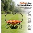 thumbnail image 5 of Heart-Shaped Flower Bird Feeder, Outdoor Hanging Bird Bath, Handmade Metal Butterfly Bee Water Bowl, for Backyard Garden Lawn Balcony Yard Decor, 5 of 7