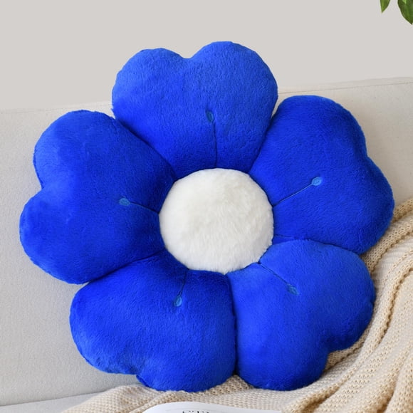 Almohada con forma de flor ZCNYCLAM 38 cm de piel suave azul