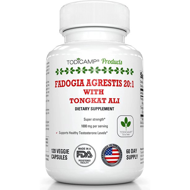 Fadogia Agrestis with Tongkat Ali 1000mg Complex by TODICAMP Natural