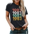 thumbnail image 2 of Chemises à Manches Courtes pour Femmes Mode Décontractée 1982 Imprimé Col Rond Ample T-Shirt à Manches Courtes Chandail Hauts Hauts à Manches Courtes pour Femmes Hauts à Manches Courtes pour Femmes, 2 of 7