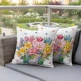 thumbnail image 4 of Outdoor Pillow Covers Pack of 2, Watercolor Flowers in Vase Waterproof Throw Pillowcase Cushion Cases, Lavender Daisy Butterflies Decorative Pillow Cover for Couch Sofa Home Bed Patio, 4 of 9