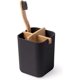 thumbnail image 1 of Soporte de bambú para cepillos de dientes, recipiente antibacteriano para cepillos de dientes para baño, vaso compacto para cepillos de dientes para un fácil almacenamiento (negro), 1 of 5