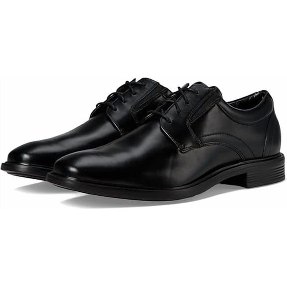Nunn Bush Men's Stark Plain Toe Oxford Leather Business Formal Derby Dress Casual Lace-up, Black, 8 m