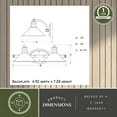 thumbnail image 5 of Akron 18-in Satin Nickel Farmhouse Barn Wall Sconce, 2 Light Bathroom Vanity Fixture, Metal Shade, White Interior, 5 of 10