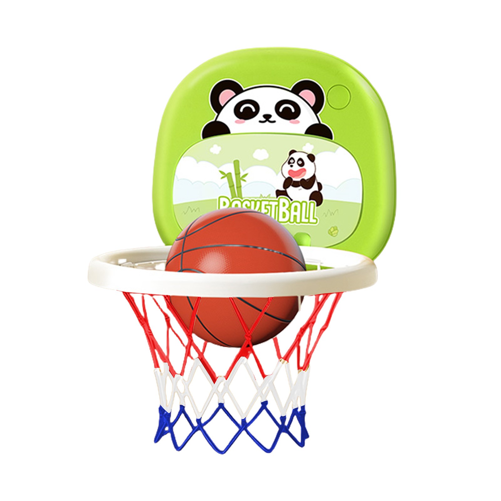 Twfbrm Indoor Basketball Hoop Set for Kids, Adjustable Height Basketball Hoop with Ball and Air Pump, Foldable Wall Mounted Hanging Basketball Hoop Interactive Sports Toys for Home Office Patio