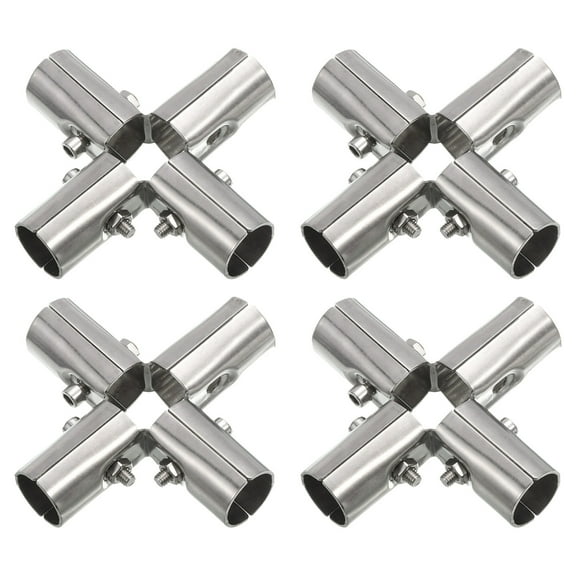 Uxcell 5 Way Structural Pipe Connector 4 Pack Chain Link Fence Clamp, Fit OD 25mm