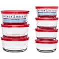 thumbnail image 2 of 14-Piece Clear Glass Food Storage Containers Set Non-Toxic Microwave Dishwasher Freezer Safe, 2 of 4