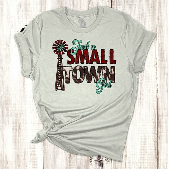 Simple Fit Just A Small Town Girl, Western Style Tee, Cow Print, Country Girl, Soft Unisex, Plus Size Available All Size S-5XL