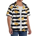 thumbnail image 2 of Pofeuu Gold Flamingo Print Mens Casual Short Sleeve Shirts Beach Summer Spread Collar Pocket Tops Men's Casual Short-sleeved Shirt-3X-Large, 2 of 5