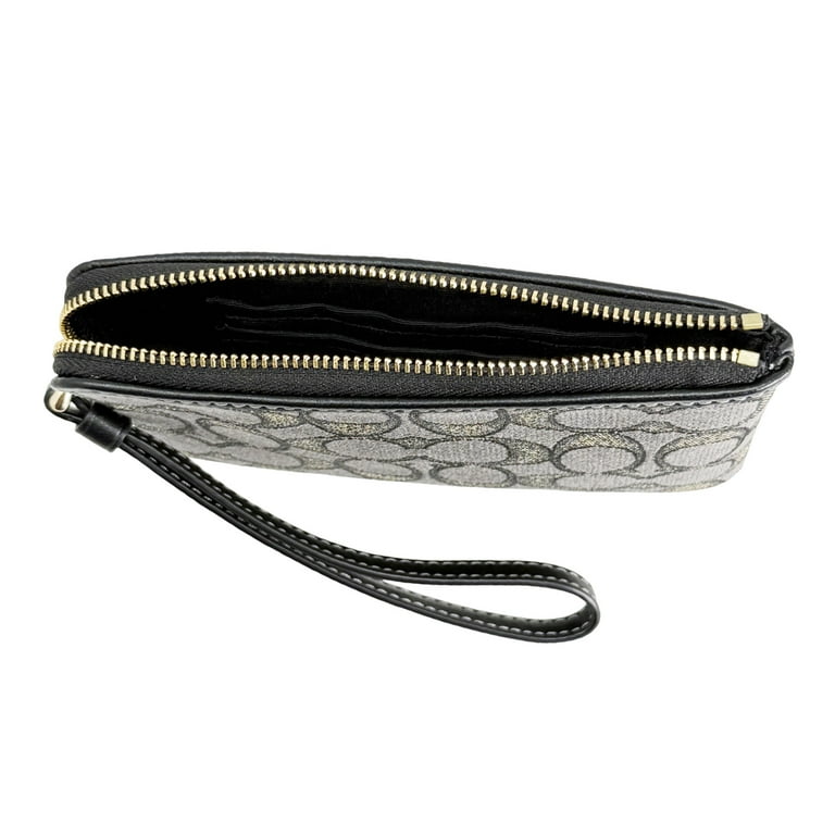 Coach Women's Small Corner Zip Wristlet in Signature Jacquard