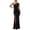Black-02, variant on Women's Satin One Shoulder Ruched Bodycon Maxi Dress, Sexy Formal Tight Side Slit Date Evening Gown