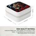 thumbnail image 2 of ZFLMY Lion Roses Lightning Jewelry Storage Artifacts Jewelry Box PU Leather for Necklace Ring Earring, Compact Size Travel Case White, 2 of 5