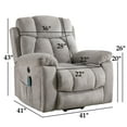 thumbnail image 3 of Ebello 40.5" Wide Extra Large Microfiber Electric Heated Massage Lift Recliner Living Room Chair with Cup Holder & USB, Light Gray (Set of 2), 3 of 6