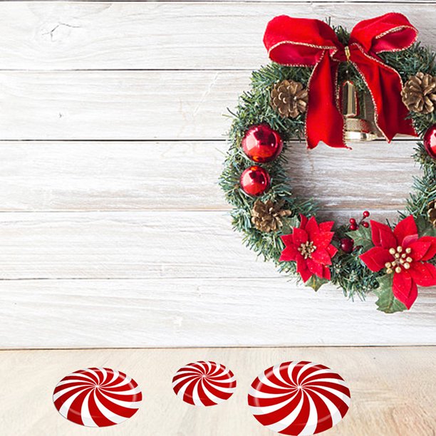 12 Uds. Calcomanías de suelo pegatinas 3 tamaños diseño autoadhesivo pegatinas de dulces de Navidad ventana de suelo se aferra fiesta decoraciones para el hogar gran oferta
