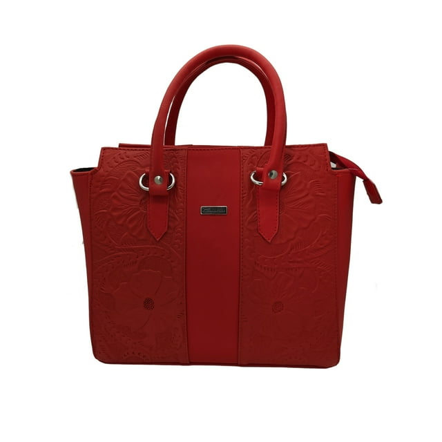 Bolso de Mano FANA BOLSOS Camila en Piel Vacuno Cincelada Rojo