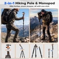 thumbnail image 2 of BEBANG 67" Camera Tripod for DSLR Cameras, Aluminum Travel Tripod with Monopod, 360° Ball Head, 17.6lb Load Capacity, Lightweight DSLR Tripod, 2 of 9
