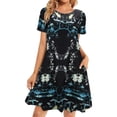 thumbnail image 1 of GZWYHT Robes d'Été, Robes pour Femmes 2025 Robe d'Été à Manches Courtes avec Poche Robe Décontractée Douce Midi, Robes Décontractées, Robe D, Robes de Vacances TG, 1 of 4