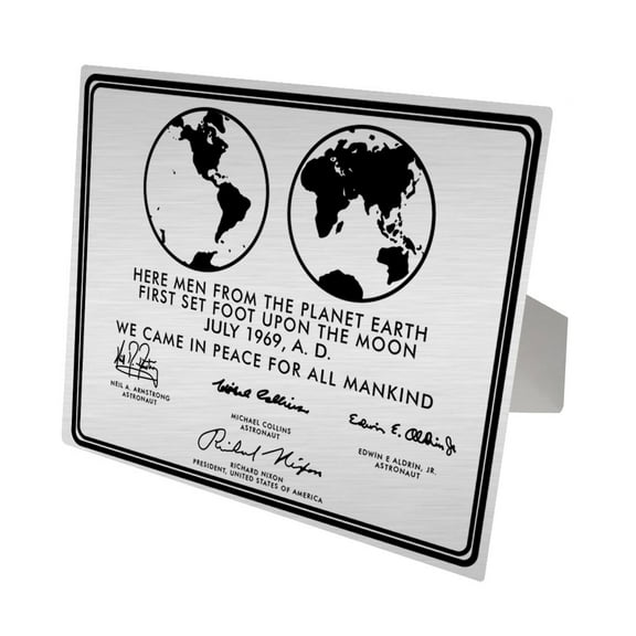 NASA Moon Landing Plaque Replica Aluminum Print
