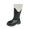 thumbnail image 3 of Eltusu Little Girls Riding Boots, Casual No Slip Waterproof Warm Winter Shoes Black Size 11.5(Little Kids), 3 of 7