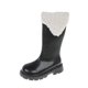 thumbnail image 2 of Zapatos de niñas,Botas para niñas,Botas de montar con cremallera de invierno Fleece Faux Cuero Tamaño 13 Niñas, 2 of 9