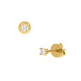 thumbnail image 1 of Bizzarro - Aretes tipo Broqueles De Oro Amarillo 14K C/10 Pts De Diamante Bizzarro Aretes, 1 of 2