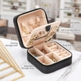 thumbnail image 6 of Travel Jewelry Box With Mirror, Portable Jewelry organizer Display Storage Box for Earrings Rings Necklaces, Jewelry ase for female Girls (Black), 6 of 7