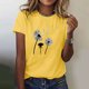 thumbnail image 4 of Blusas de Manga Corta para las Mujeres Divertida Impresión Cuello Redondo Camiseta Vintage, Blusas de Primavera para las Mujeres, 4 of 5