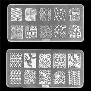 Nail Art Stamp Stencil Stamping Template Plate Set Tool Stamper Design Kit I4WA