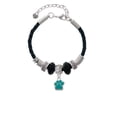 thumbnail image 2 of Delight Jewelry Silvertone Small Teal Paw Lil Sister Celtic Knot Leather Bead Bracelet, 7"+2" Extender, 2 of 4