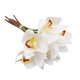 thumbnail image 1 of Orchidées artificielles à 6 tiges, fleurs en soie imprimées en 3D, tiges en fil de fer, décorations florales pour mariages et fêtes, blanches, 1 of 4