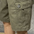 thumbnail image 7 of Men's Cargo Shorts Outdoor Workwear Streetwear Summer Lightweight Comfortable Breathable Hiking Trousers with Pockets Green XXXL, 7 of 7