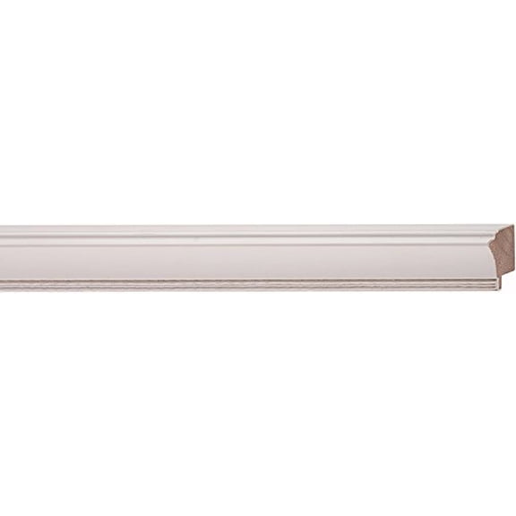 Picture Frame Moulding (Wood) 100Ft Bundle - Traditional White Finish - 1.125" Width - 3/8" Rabbet