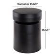 thumbnail image 5 of DecMode 14" x 18" Black Metal Drum Accent Table, 1-Piece, 5 of 16