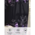thumbnail image 6 of Sheer Curtains 72 Inches Long, Purple Lavender Semi Sheer Curtains Light Filtering Window Treatment, Spring Watercolor Wildflowers Plant Black Privacy Voile Drapes for Living Room Bedroom 52x72 Inch, 6 of 7