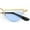 Gold - Blue, variant on Funky Cropped Half Circle Flat Top Half Metal Rim Hippie Sunglasses Gold - Red