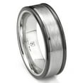 thumbnail image 1 of Andrea Jewelers Cobalt Xf Chrome 8MM Italian Di Seta Finish Two Tone Wedding Band Ring Sz 7.5, 1 of 4