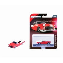 Jada Majorette Collection 1955 Chevy Bel Air 1:64 Die-Cast Model Car with Rubber Tires & Display Case, for Collectors & Adults