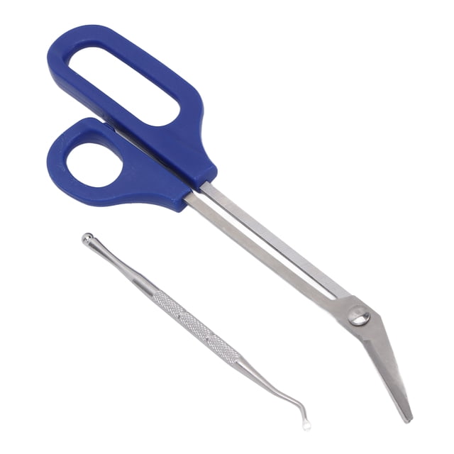 Cuticle Scissor, Rust Proof Firm Ingrown Toenail File Long Handled Toenail Scissors For Elderly For Home Travel For Pregnant Woman L,S