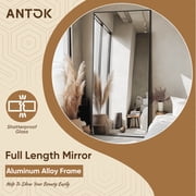 Antok 71x 32 Rectangle Full Length Mirror Standing Floor Mirror Stand Up Mirror, Black Frame