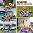 thumbnail image 3 of Vintage Hydrangea Outdoor Rug 5x8 Ft, Non Slip Washable Area Rug, Spring Purple Flowers Garden Plants Patio Rugs Carpet Runner, Large Floor Mat for Indoor/Outdoor Deck Porch Camping, 3 of 8